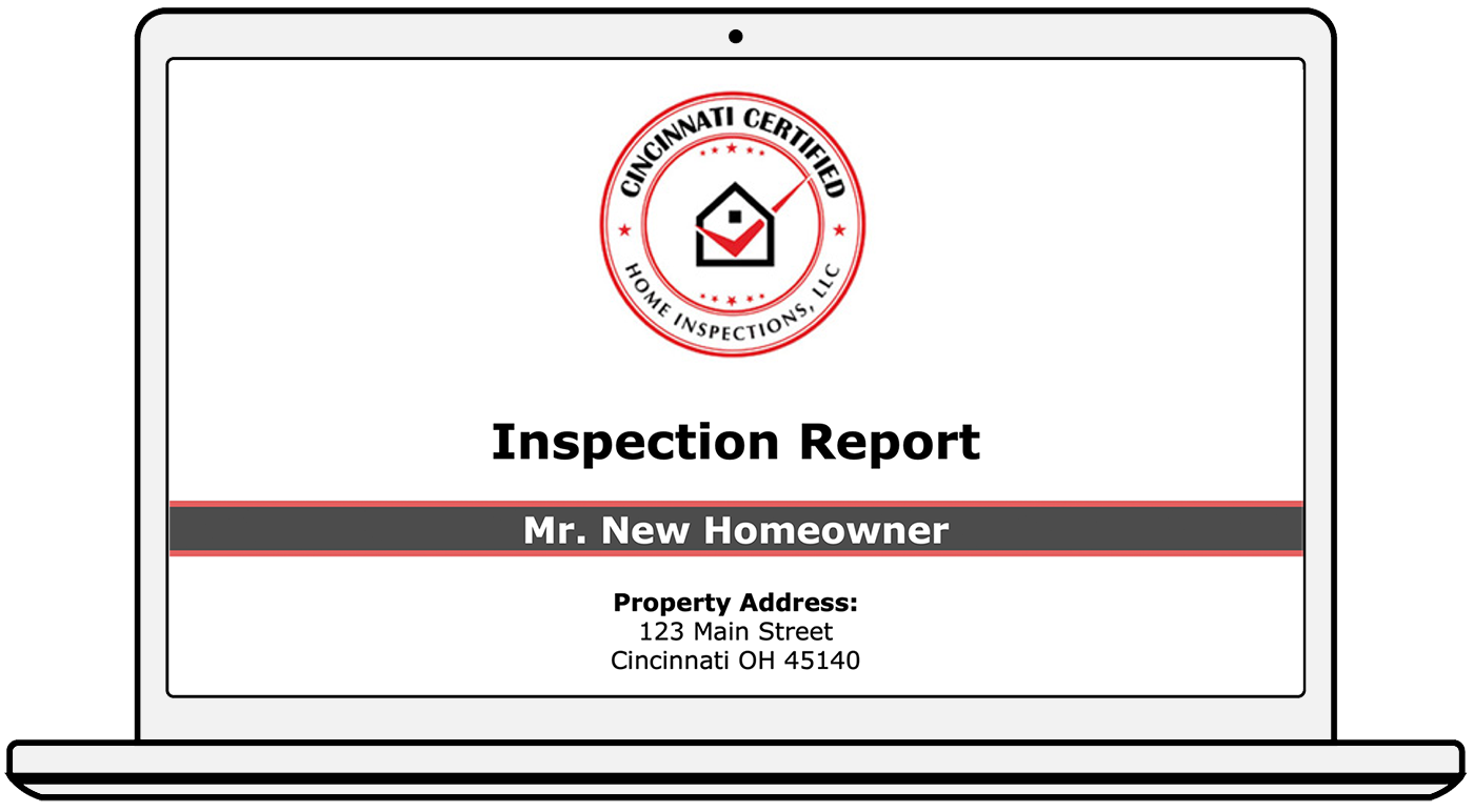 Laptop showing an online home inspection report