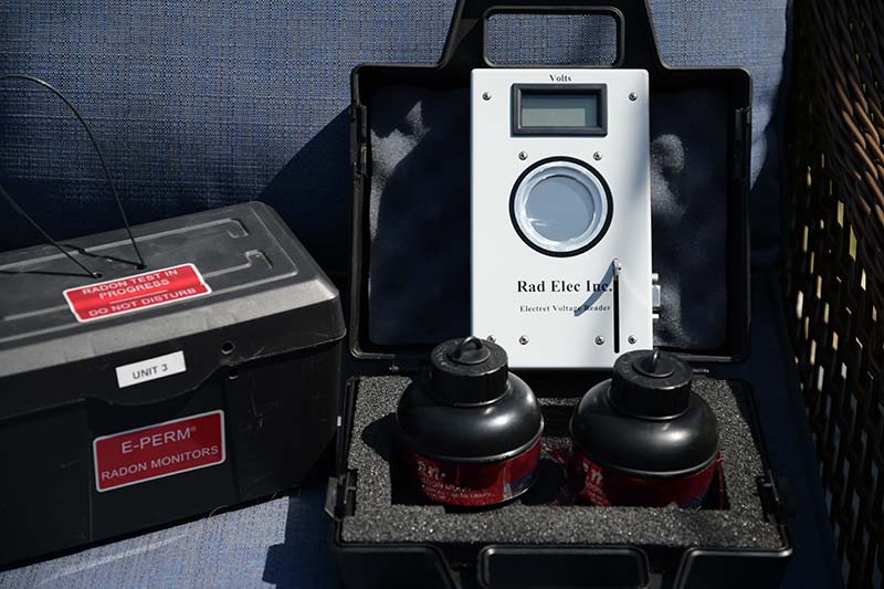 Radon detection devices used while preforming home inspection services